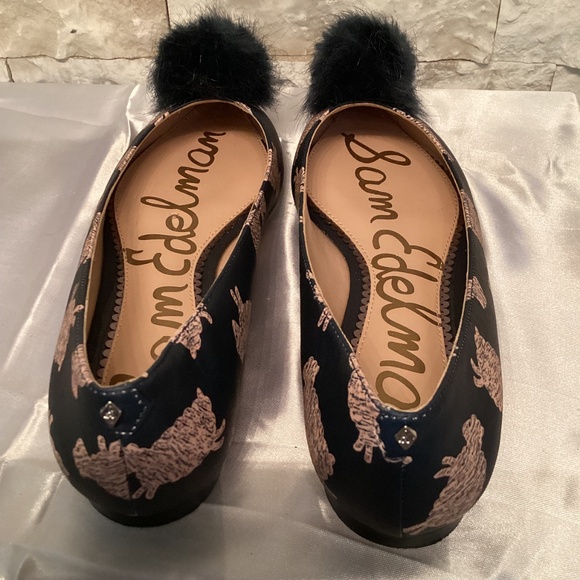 Sam Edelman Raddie Flats with Faux Fur Pom-Poms - Picture 7 of 12